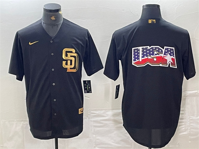 Men's San Diego Padres Black Team Big Logo Cool Base Stitched Baseball Jersey Men's San Diego Padres Black Team Big Logo Cool Base Stitched Baseball Jersey